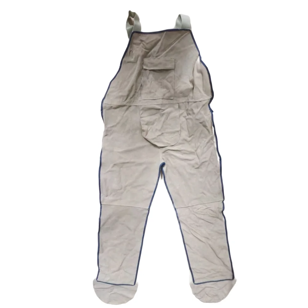 Industrial Grade Cow Leather Welding Jumpsuit Designed to Meet Occupational Safety Standards for Heat Exposure
