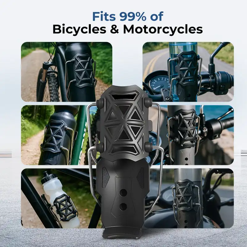 Soporte adaptable para botella de ciclismo, portavasos Universal para motocicleta, soporte para bebidas a prueba de golpes, jaulas para botellas de agua fijas ajustables 360