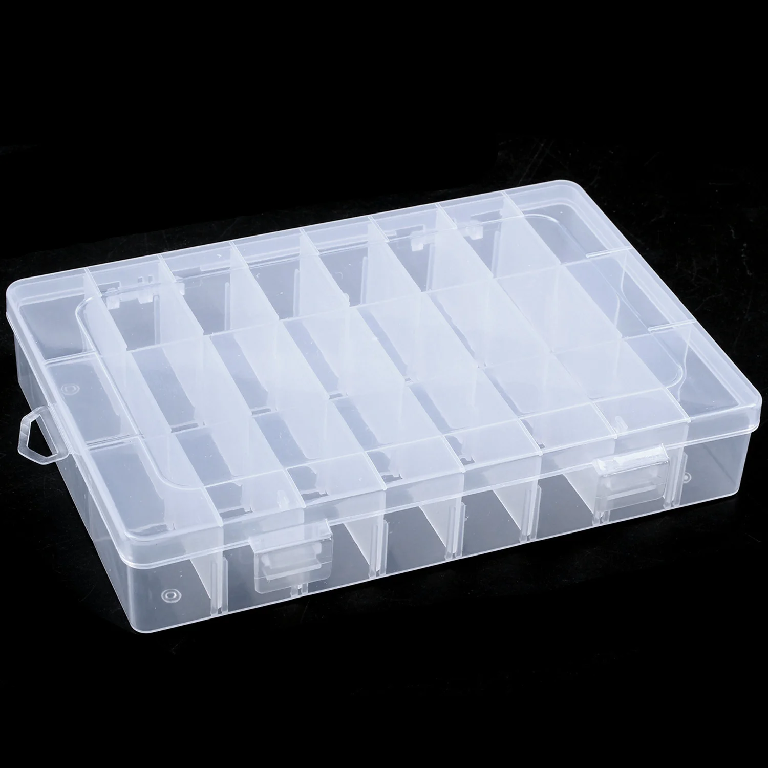 24 Compartment Slot Storage Box Practical Adjustable Plastic Case For Bead Rings Jewelry Display Organizer Storage Box Tool