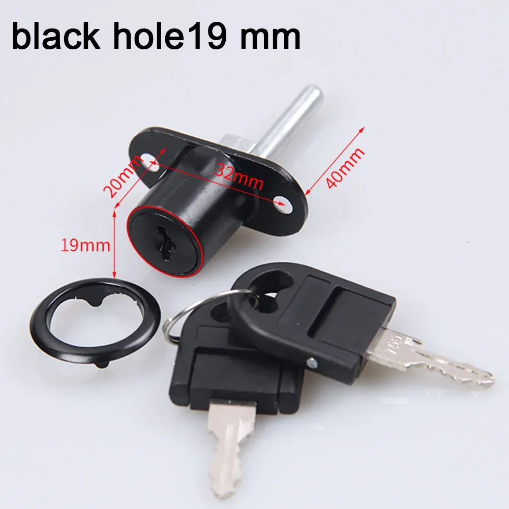 Door Lock Security Lock 16/19mm Cabinet Drawer Hardware With 2 Keys Zinc Alloy Showcases Sliding Door Practical