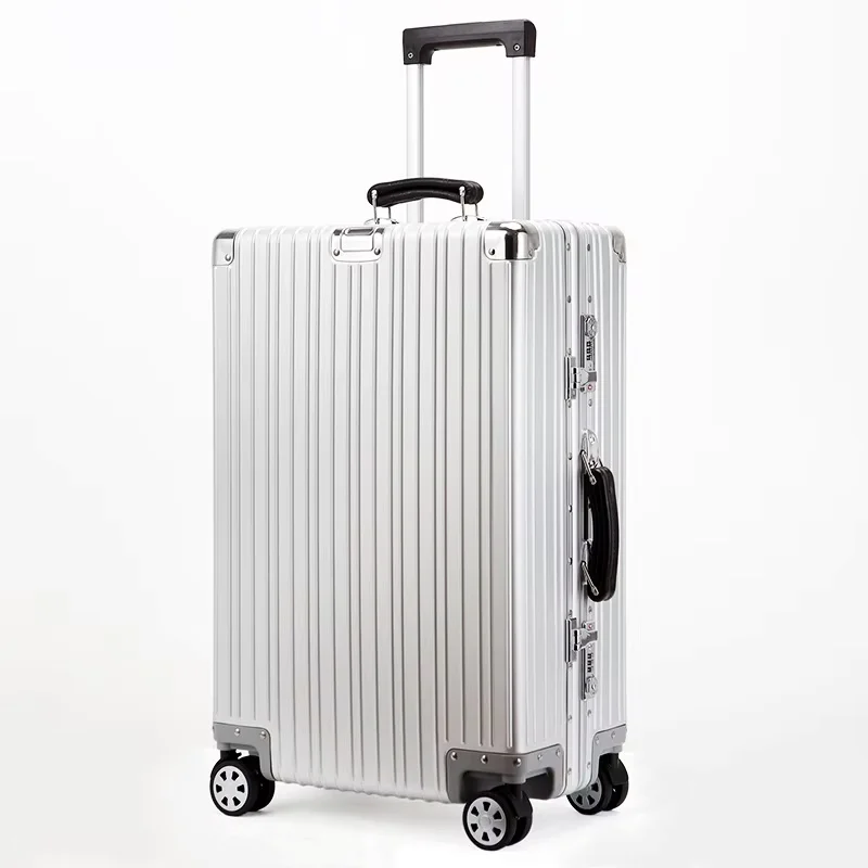 

All Aluminum-magnesium Alloy Travel Suitcase High Quality Rolling Luggage 20/24/26/29'' Retro Trolley Case Bag Carry-On Boarding