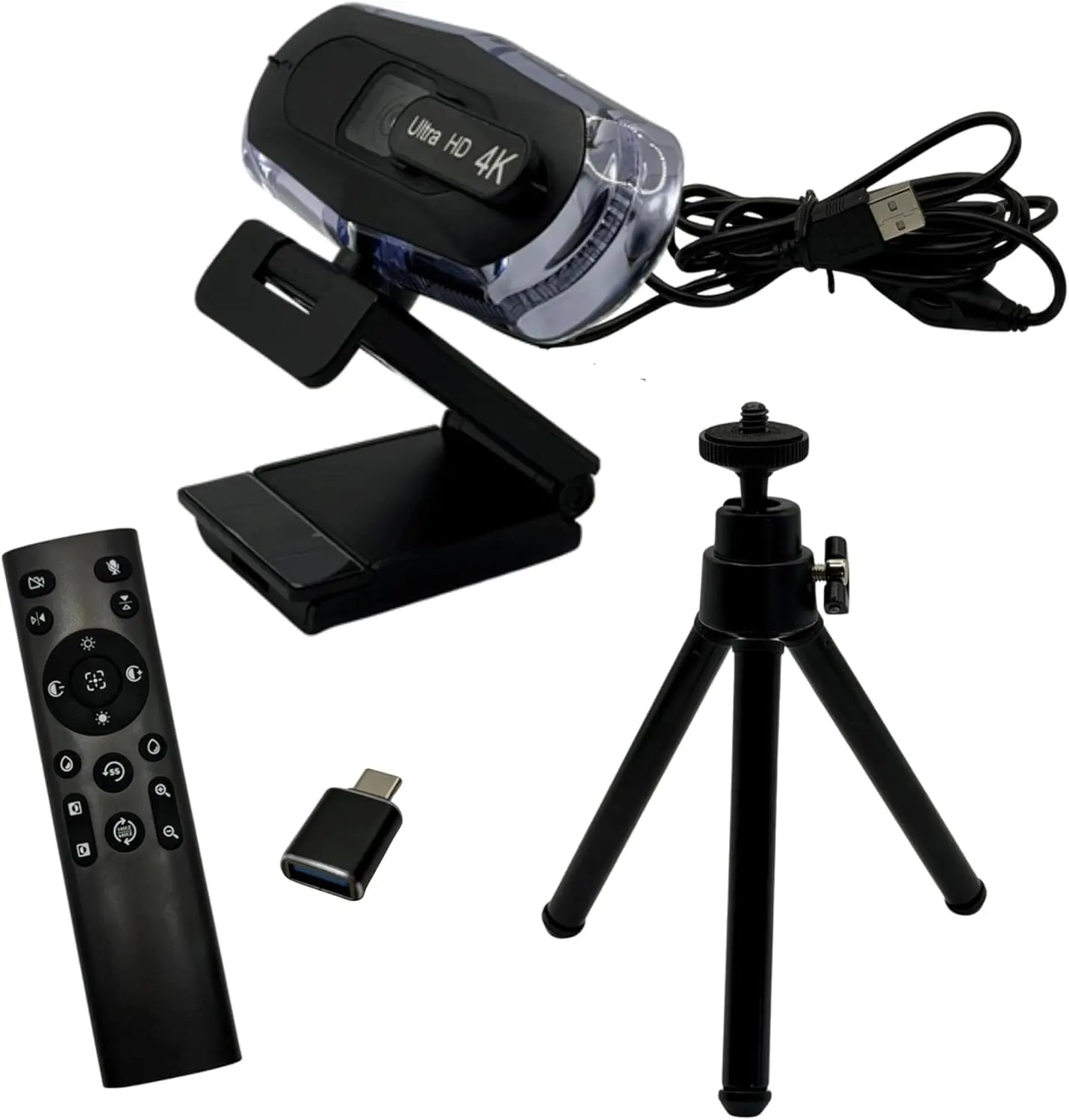 

Веб-камера 4K Ultra HD с пультом дистанционного управления, широкоугольная (95 градусов), с автофокусом, 1080P при 60 кадрах/с для видеоконференций на ПК/ноутбуке