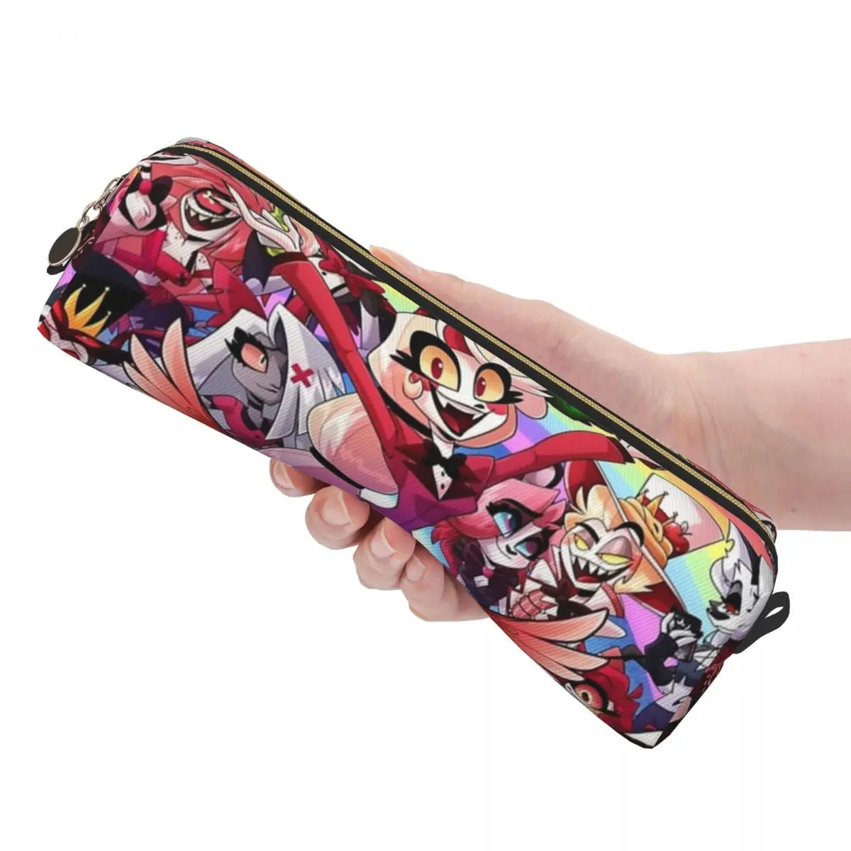 مقلمة كوميدية كرتونية عصرية من Helluva Boss حقائب أقلام رصاص للفتيات والأولاد ذات سعة كبيرة حقائب أقلام رصاص بسحاب للمدرسة