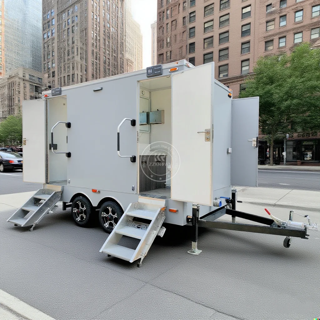 

Luxury Restroom Toilets and Shower Outdoor Bathroom Trailer Toilet Mobile Portable Toilet Trailer for Event Wedding