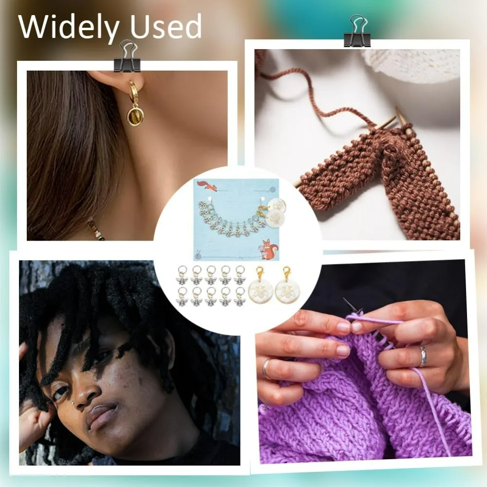 12 قطعة 2 أنماط النحل سبائك غرزة علامات المينا الكروشيه غرزة ماركر الطازجة قفل غرزة ماركر الحياكة الكروشيه