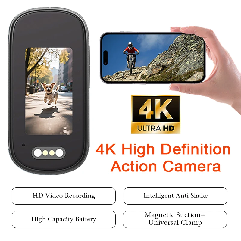 

4K Wi-Fi Bodycam, экшн-велосипедная камера, портативная широкоугольная камера для занятий спортом на открытом воздухе, умная стабилизация изображения, велосипедная камера, HD-камера для шлема