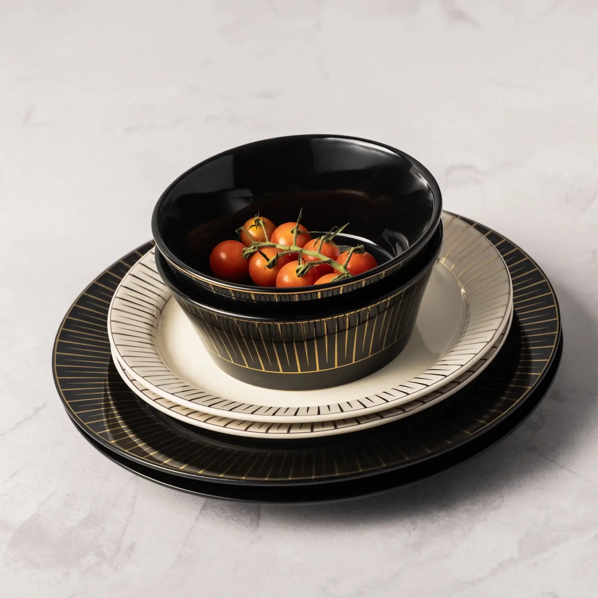 مجموعة Thyme & Table Maison، مجموعة أواني طعام من الخزف الحجري مكونة من 12 قطعة #3