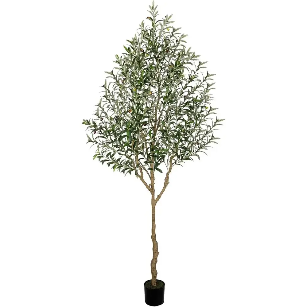 

96in Tall Artificial Indoor Olive Tree with Pot for Home Office Decor
