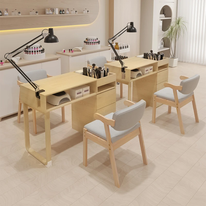 Table de manucure professionnelle portable, table à ongles, bureau d'angle, meubles de coiffure, station de beauté, couteau eltisch stationnaire