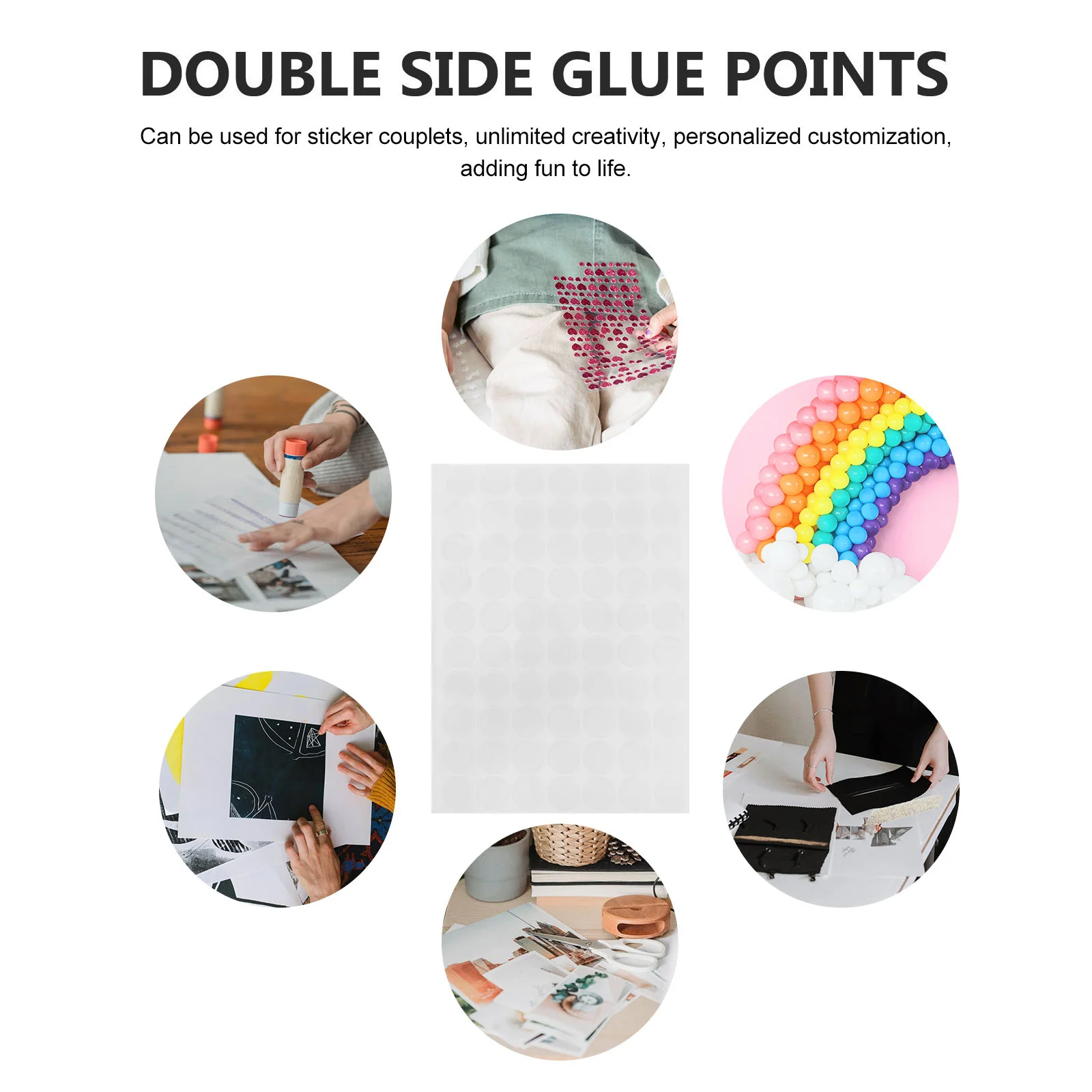 6 Sheets Transparent Double-sided Tape Removable Photo Sticker Adhesive Pads Acrylic Adhesives