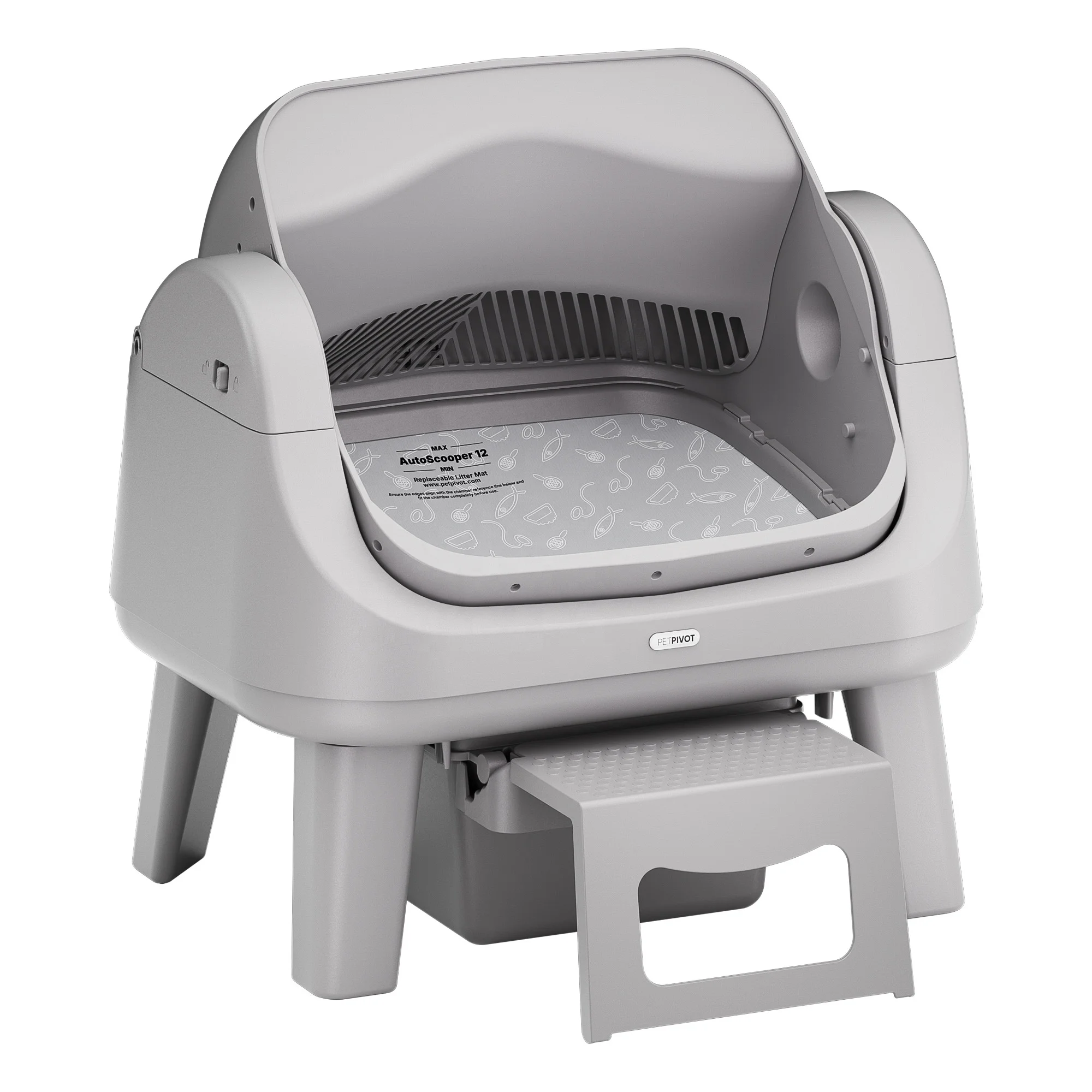 Grey Autoscooper 12 Lite Smart Automatic Dual Mode Cat Litter Box High Capacity Eco-Friendly Easy Clean Odor Control All Cat