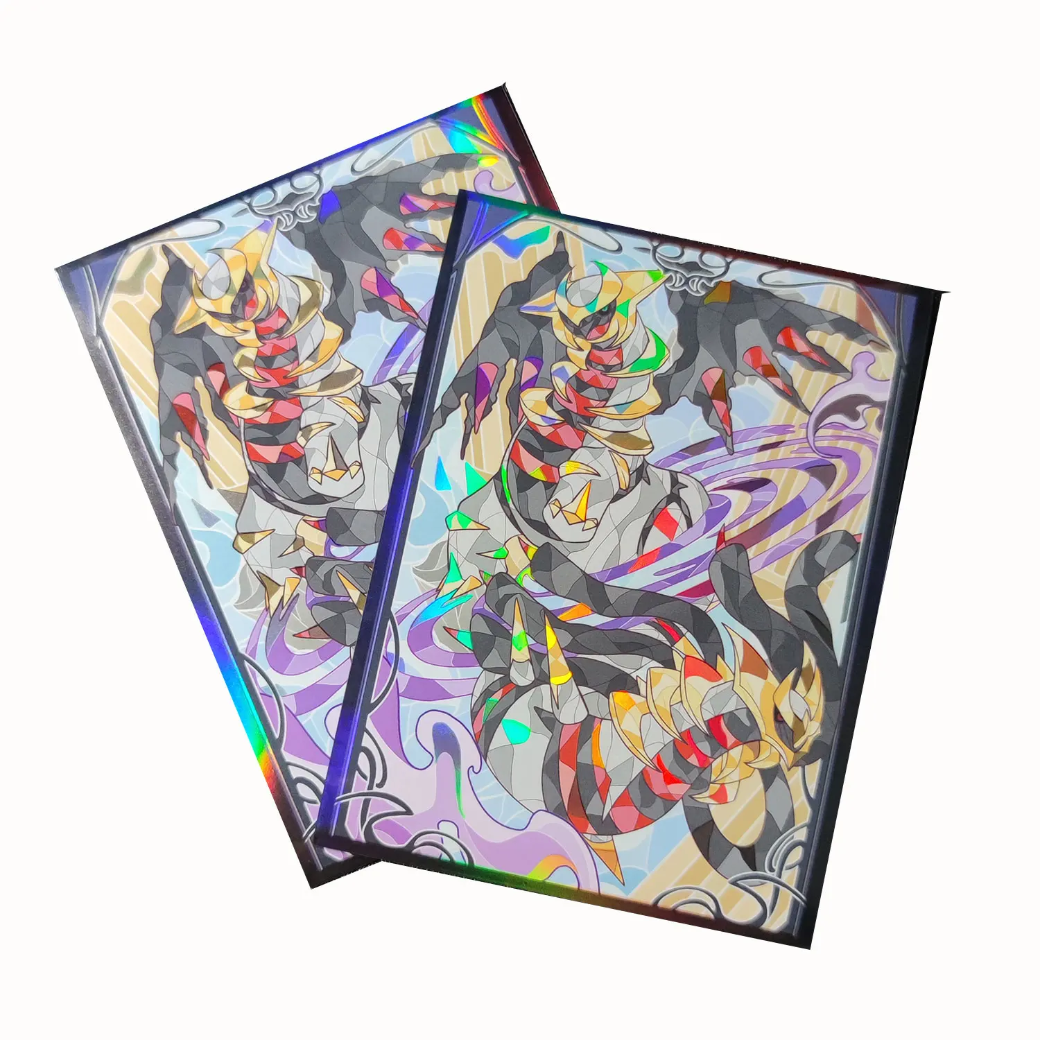 60PCS 66x91mm Trading Cards Protector Holographic Animation PTCG Card Sleeves TCG Shield Laser Card Deck Cover Standard Size