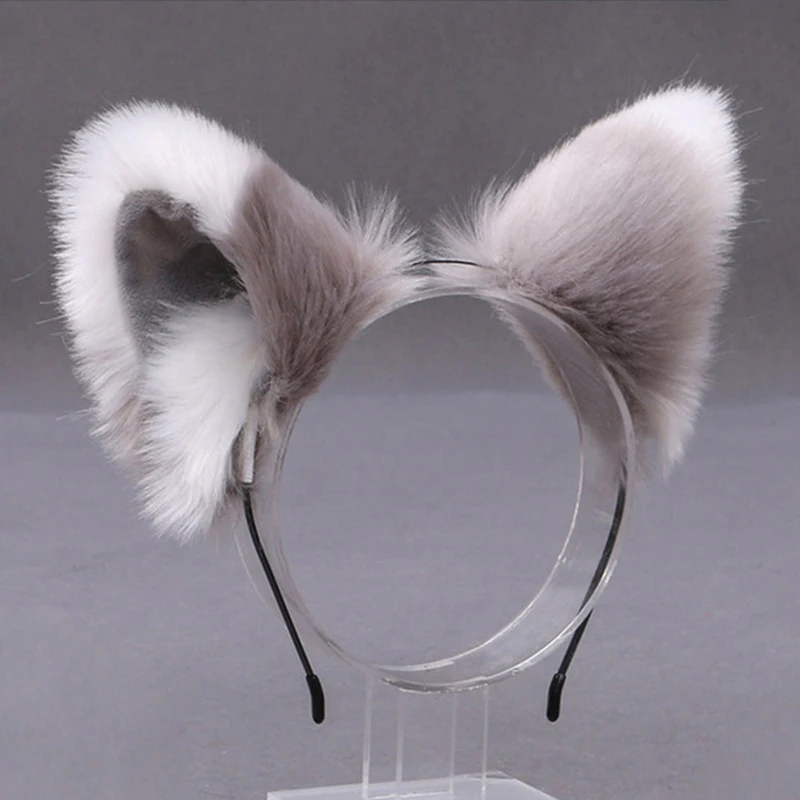 Women Girl Plush Faux Fur Fox Cat Ear Hair Hoops Cosplay Hairband Headband Masquerade Party Headwear Hair Accessories