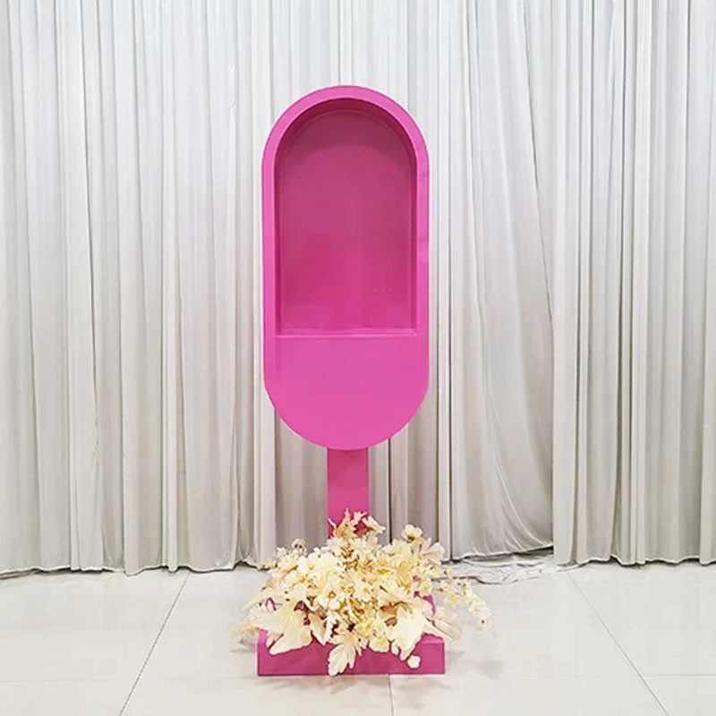 Smooth Party Props Guest Book Audio Stand Pink Phone Booth Wedding Party Decoration Stand