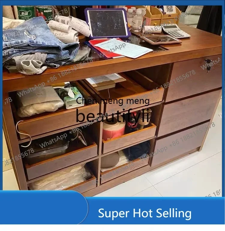 D5556 Clothing store Nakajima water table with glass display integrated cabinet shoe bag high-end custom bar table cashier count