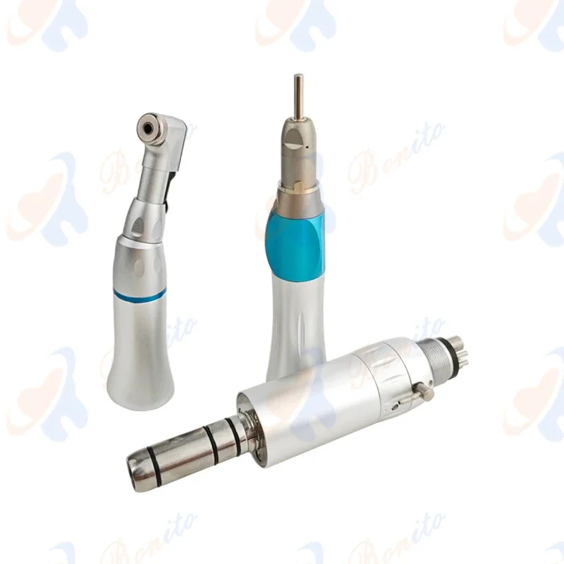 

High Quality Den tal Equipment Latch Type External Channel Colorful Low Speed Den tal Contra Angle Handpiece Set