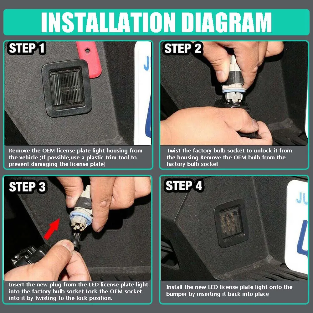 لفورد F150 رابتور F150 2015-2022 2 قطعة أضواء لوحة ترخيص LED فائقة السطوع