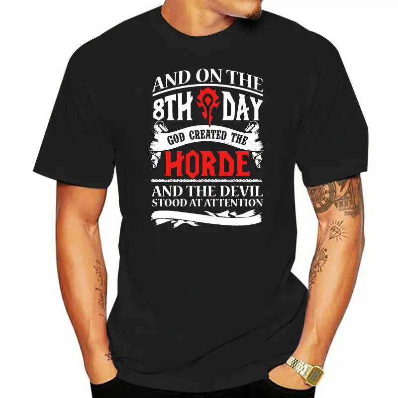 Printed Horde - God Created The Hord On The 8th Day T Shirt Men 100% Cotton Mens Tee Shirt O-Neck Gents