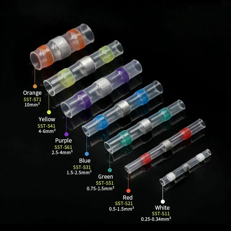 1/3/5 Boxed Solder Seal Wire Connector 3:1 Heat Shrink Sealed Insulated Butt Splice Terminal Waterproof Butt Connectors kit