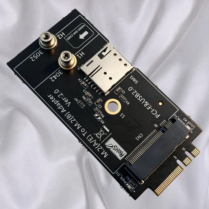 NEW M.2 Key A+E to M.2 Key B Adapter With Nano SIM Card Slot PCIe USB2.0 M2 A+E To B Key Converter For 4G LTE 5G Wireless Module