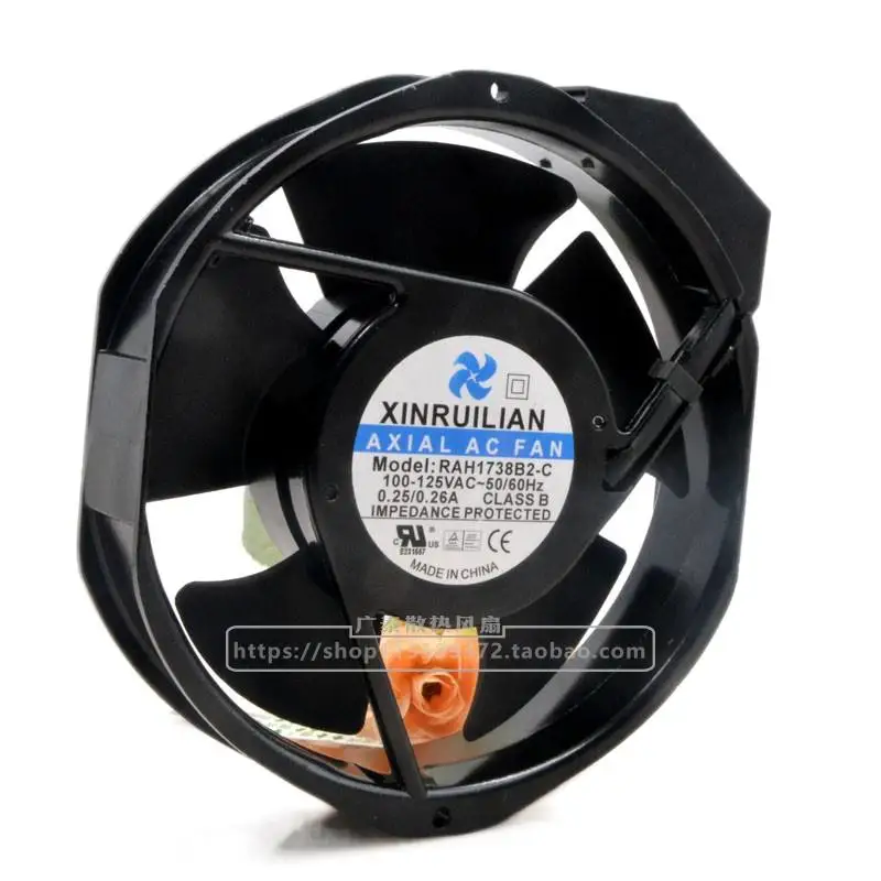 

Xin Rui Lian 17238 RAH1738B2-C 100125V Aluminum Frame Axial Cooling Wind Fan 17.2CM