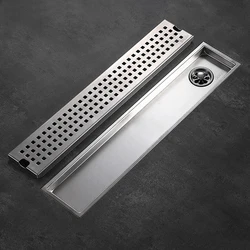 Stainless Steel Floor Drains Anti-odor Shower Drains Bathroom Waste Filter Drainage Long Strip Kitchen Accessories 20-100cm