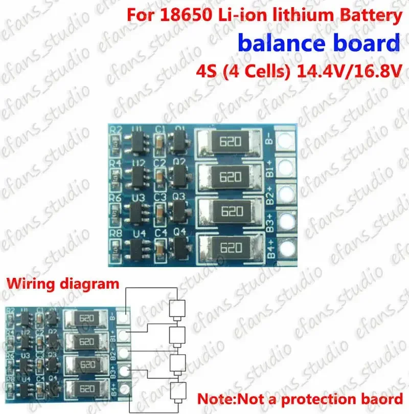 Balance Board 4S 4-cell 14.4V/16.8V 18650 Li-ion Lithium Battery Balancing Module Full Charge