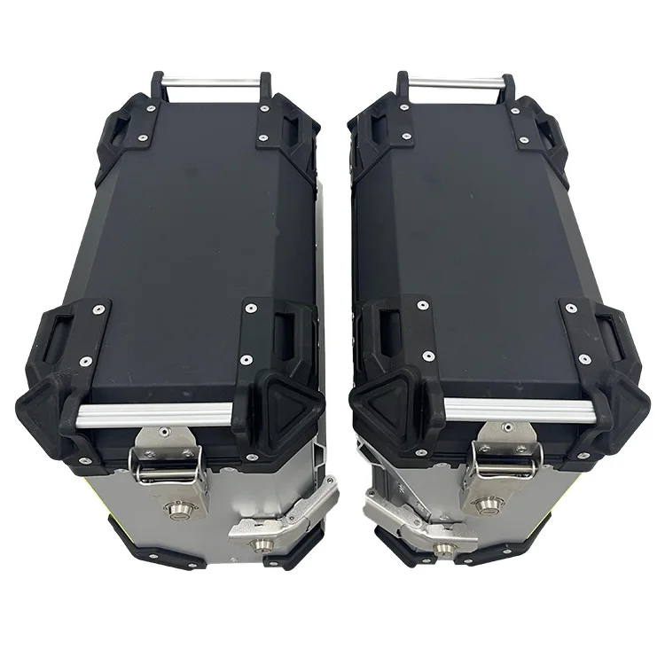 Picture 4: 36L+32L Silver Luggage Side Case Aluminium Side Box Motorcycle Saddle Boxes