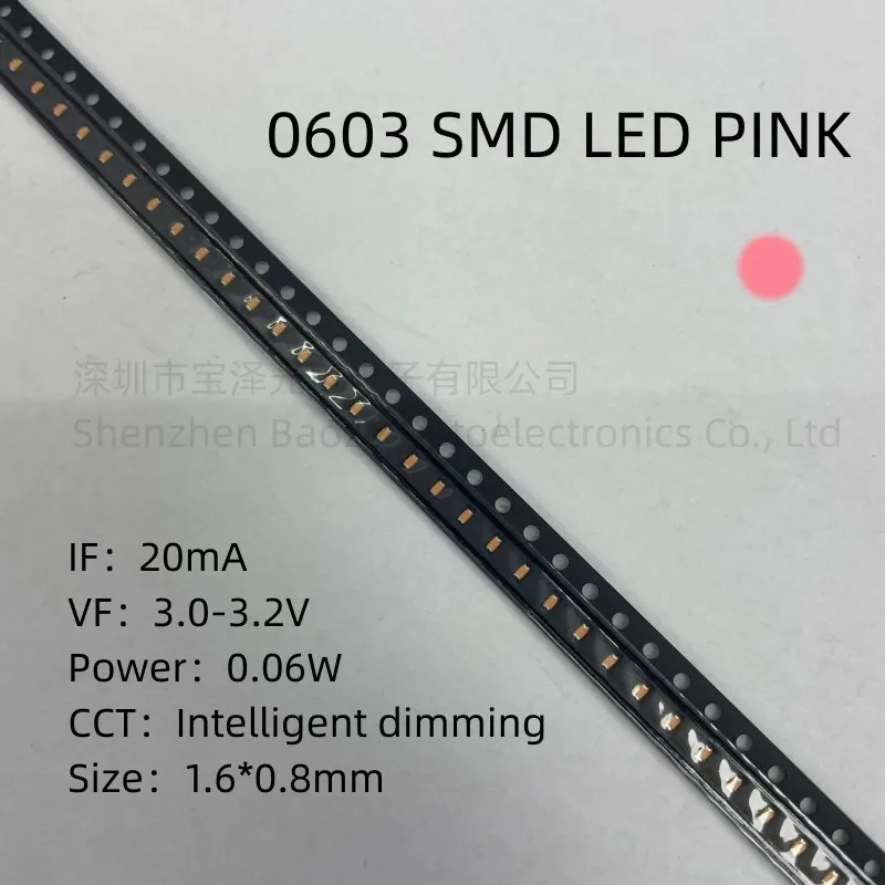 0603 SMD LED Red Yellow Green White Blue Orange Pink Ice Blue 1608 light emitting diode 100pcs/lot