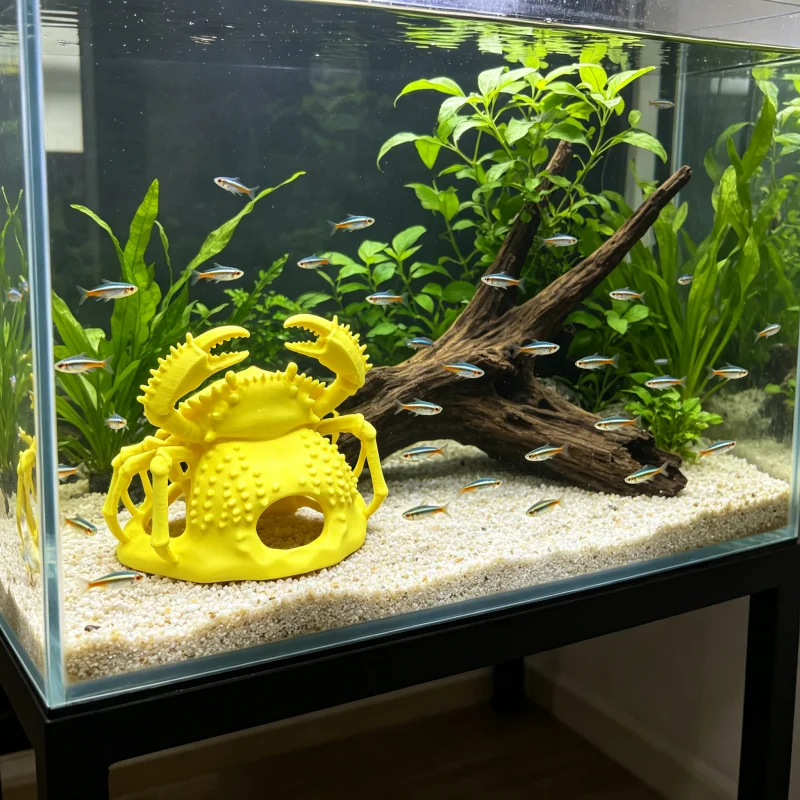 Aquarium Fish Yellow - زينة حوض السمك على شكل سرطان