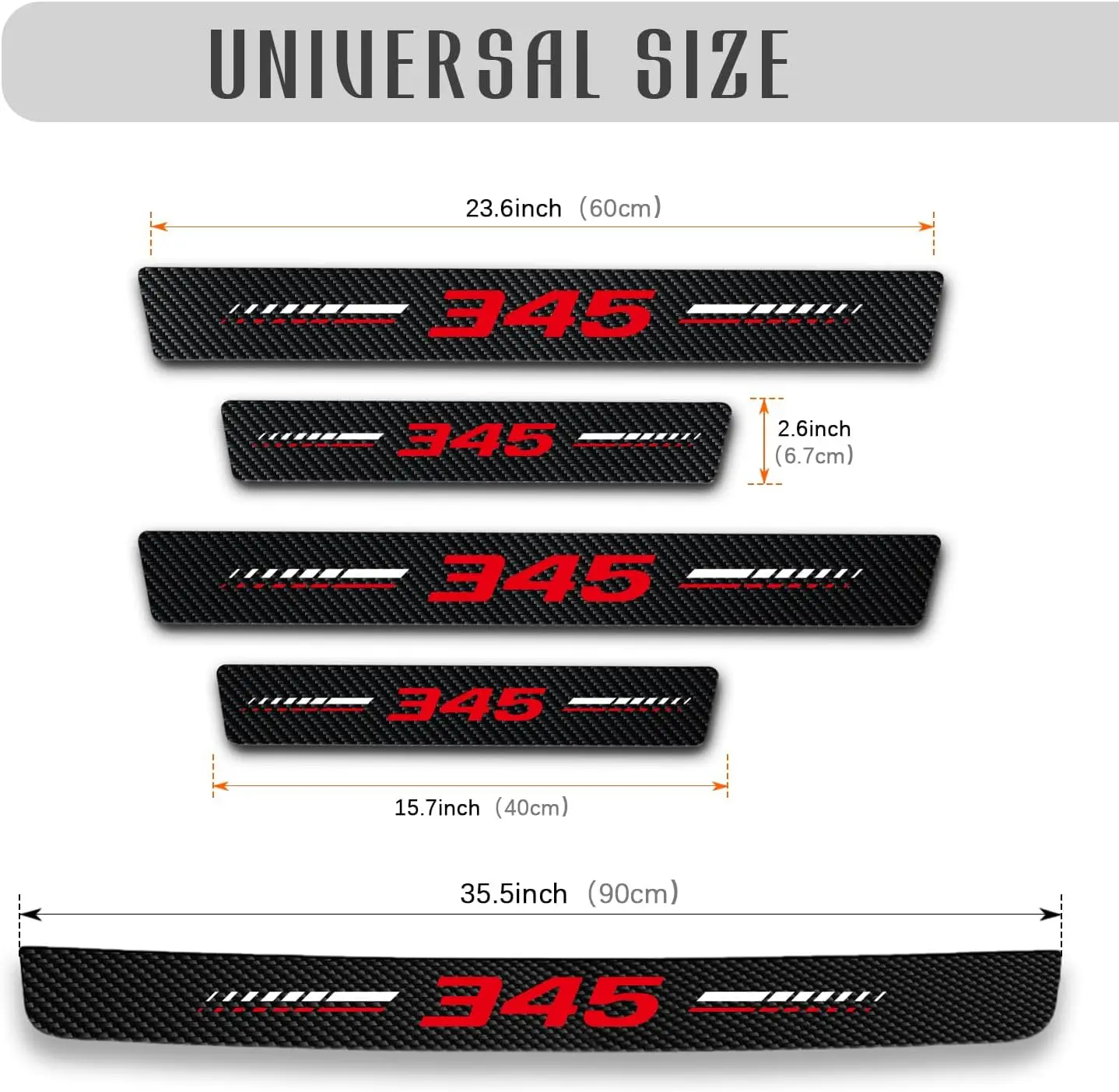 

Door Sill Plate Protectors Compatible with Dodge Challenger Durango SRT 345 Car Accessories Carbon Fiber Door Sill Stickers