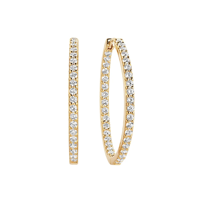 925 Sterling Silver 18k Gold Plated Fine Jewelry Luxury Big Hoop Zircon Earrings Women for Girls