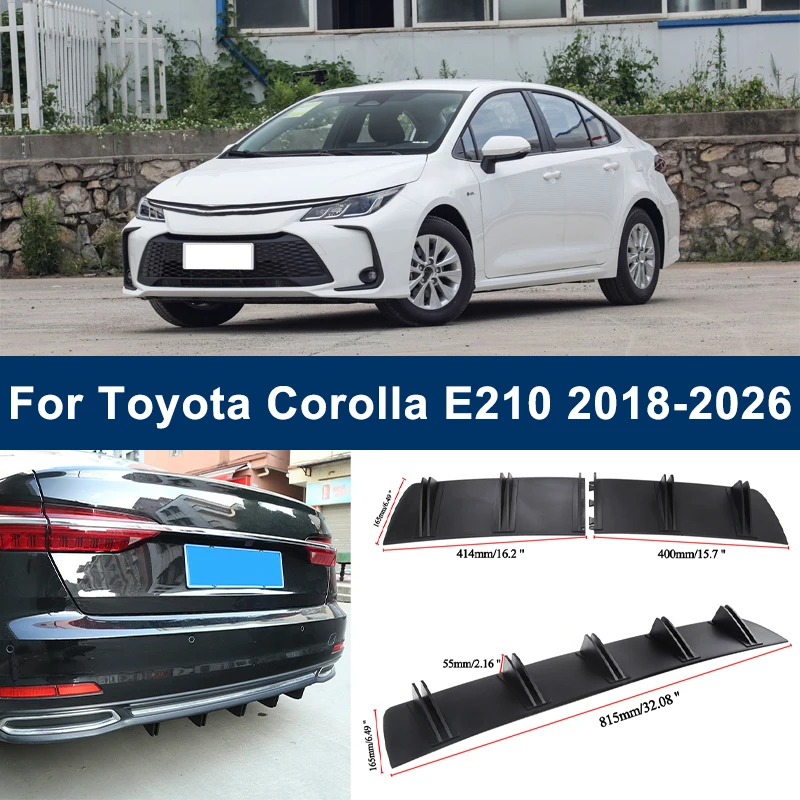 

2-Segment Shark Fin Rear Diffuser For Toyota Corolla E210 2018-2026 2019 Rear Bumper Lip Splitter Chassis Spoiler Tuning Parts