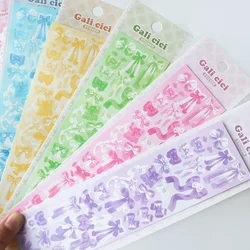 Kawaii Korean Lily Hologram Stickers - Decorate Kpop Toploaders Scrapbook Journals With Cute Shiny bow Decals