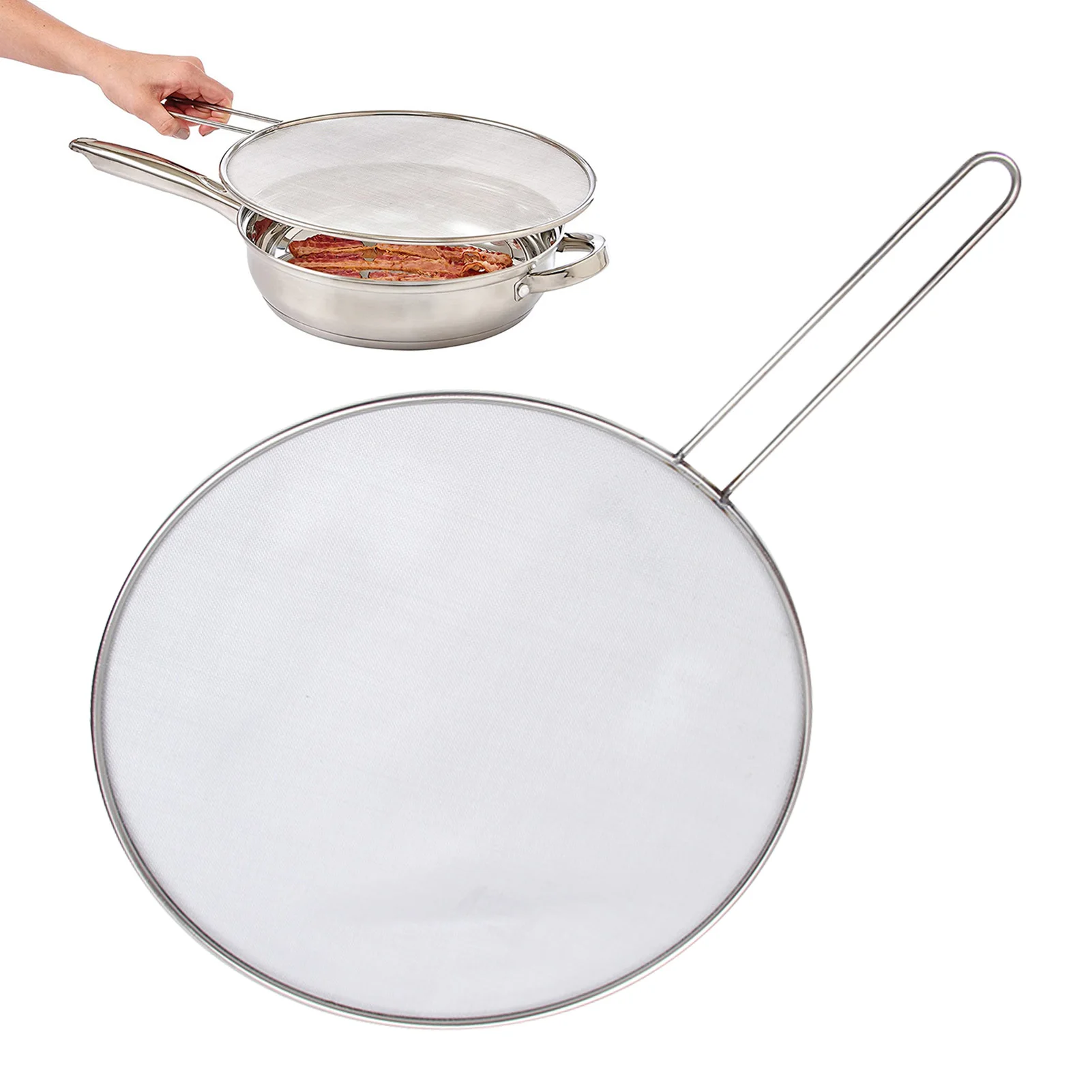 25/29/33Cm Wok Splash-proof Oil Net Cover Kitchen Anti Splatter Screen Mesh Pot Lid Frying Pan Cooking Tools Kitchen Gadget