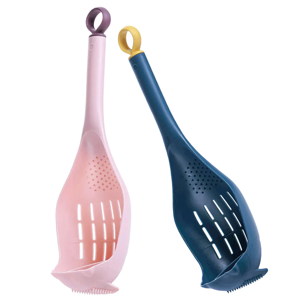 

2 pcs Plastic Skimmer Spoon Long Handle Slotted Serving Spoon For Eggs Drain Tool Kitchen Gadgets Cooking