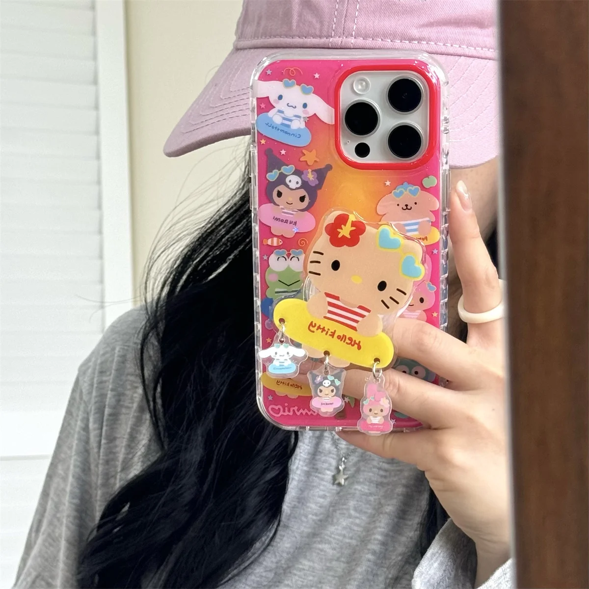 

New HelloKitty Lovely Anti-fall Cover Funda Shockproof Luxury Stylish INS Korean Cute Phone Case For iPhone 16 15 14 13 Pro Max