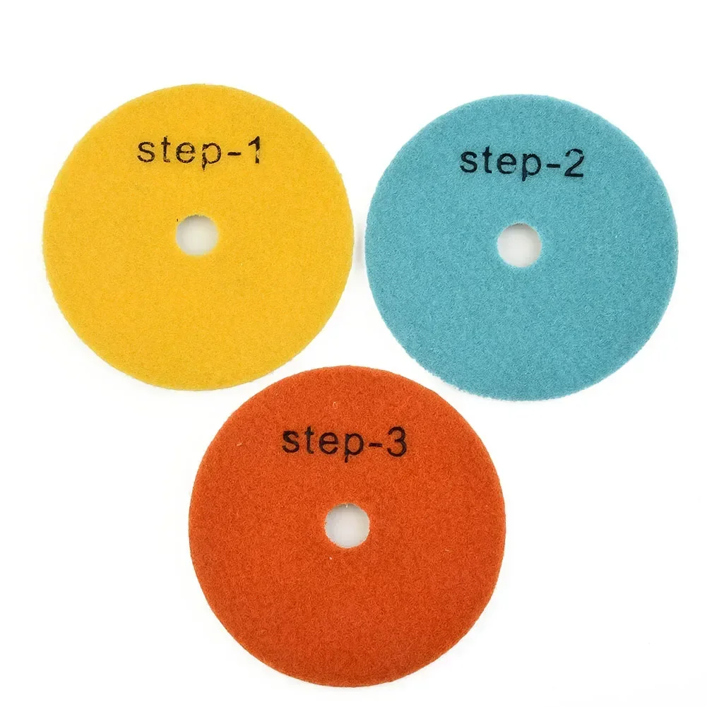 

3PCS 4Inch Dry/wet Diamond 3 Step Polishing Pads For Granite Stone Concrete Marble Grinding Abrasive Power Tools Dropshippin G