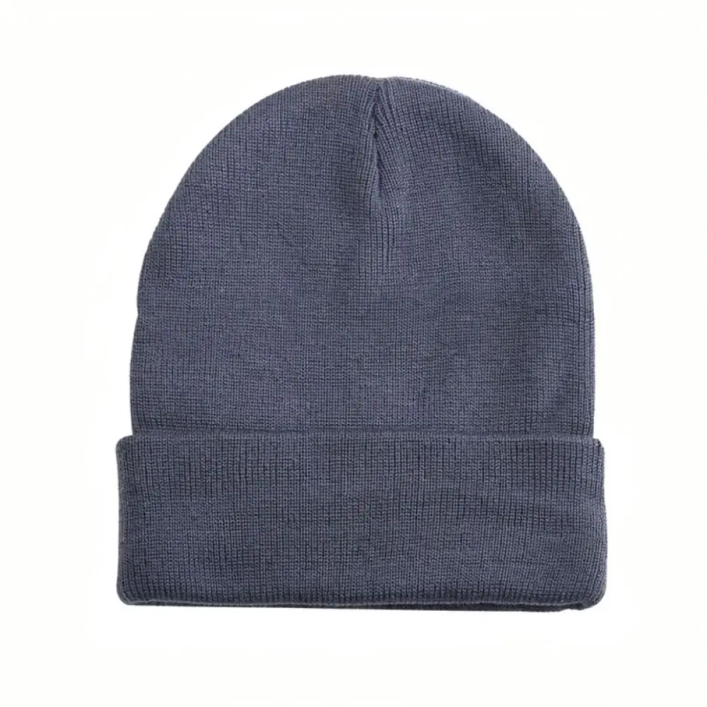 Solid Color Knitted Beanie Hat Unisex Winter Warm Cap Elastic Cotton Skull Caps Casual Hip Hop Style For Daily Wear