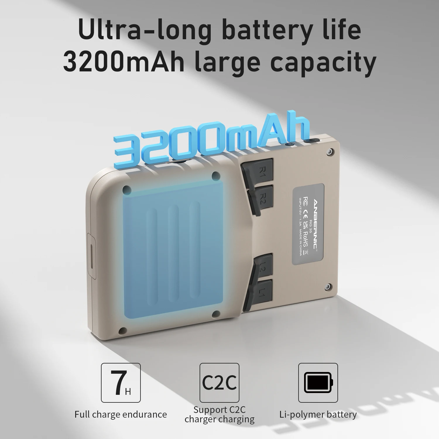 Anbernic RG35 Retro-Handheld-Spielkonsole 3,5-Zoll-IPS-Vollbildschirm Linux 64-Bit 3200mAh Unterstützt Wi-Fi Online-Multiplayer – Detail 6