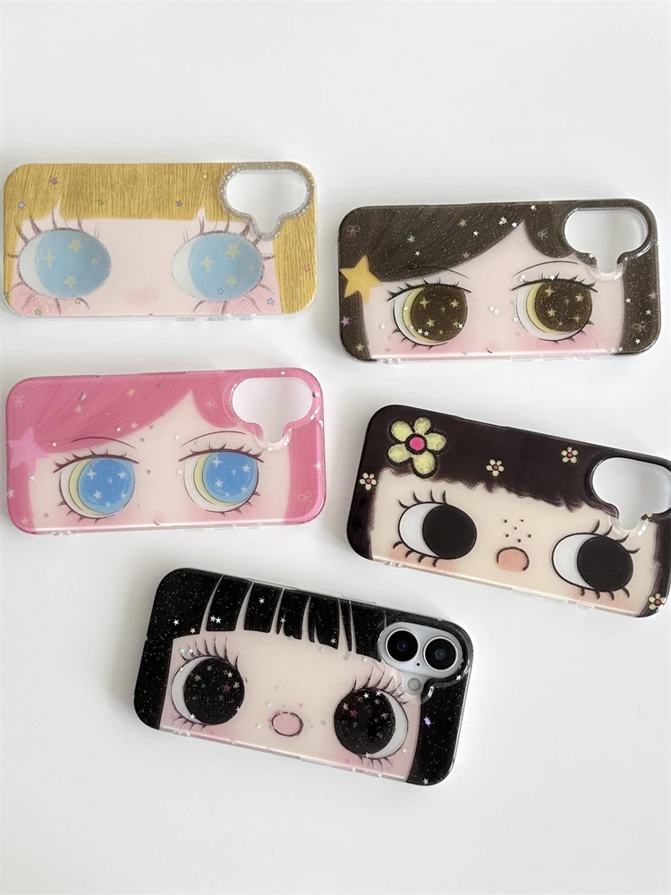 Cartoon Anime Shinning Eyes Cute Phone Case for IPhone 17 16