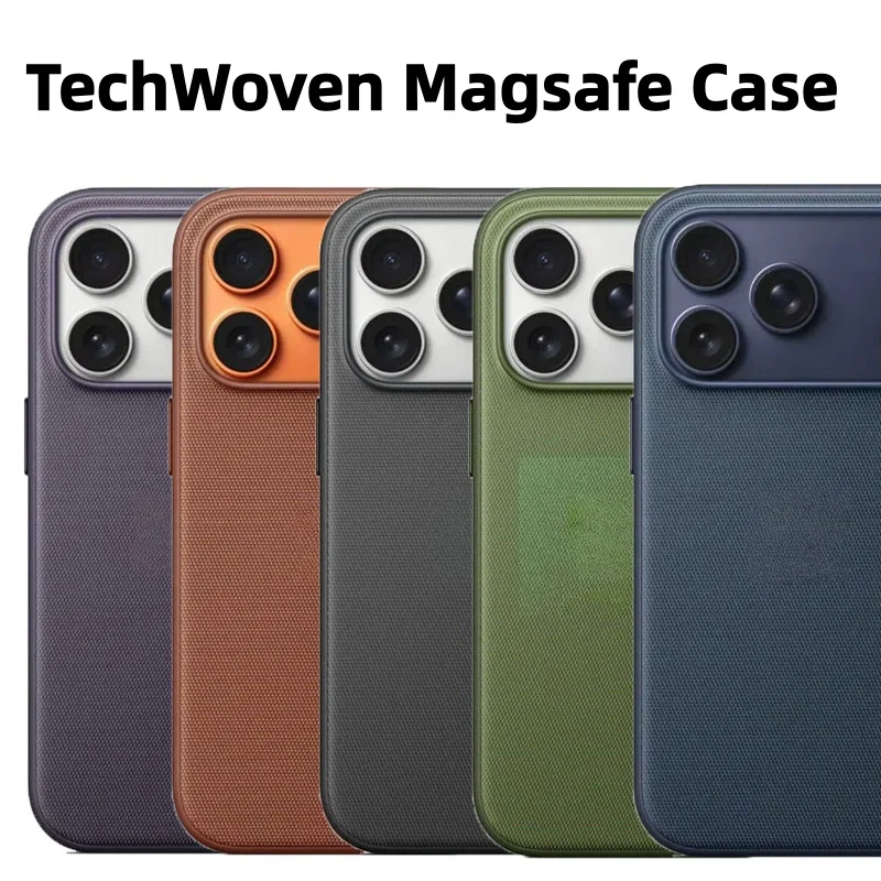 For Magsafe TechWoven Magnetic Phone Case For 17 Pro Max 17Pro Macsafe Wireless Charging Protect Cover No Camera Control Button