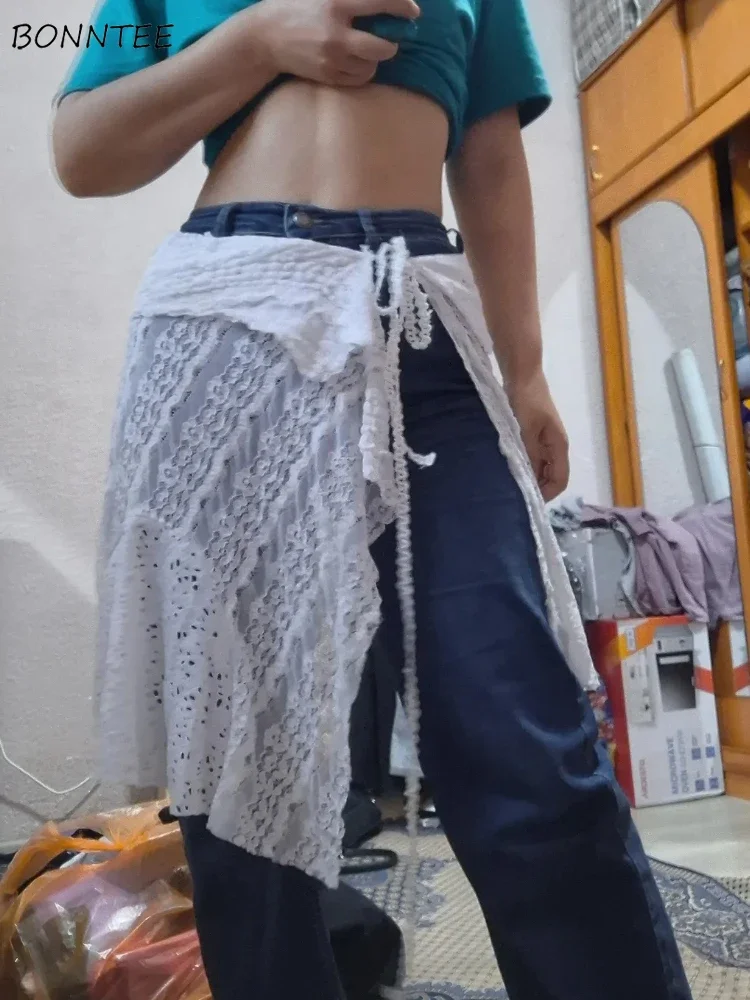 

Y2k Skirts Women High Street Hollow Out Designed Streetwear American Vintage Romantic Hot Spicy Girl Falda Aesthetic Hipster Ins