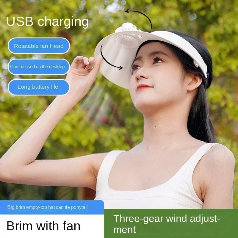 Fan Sun Cap High Wind Speed Large Air Volume Fashionable and Portable USB Charging with Multiple Adjustable Settings Gift