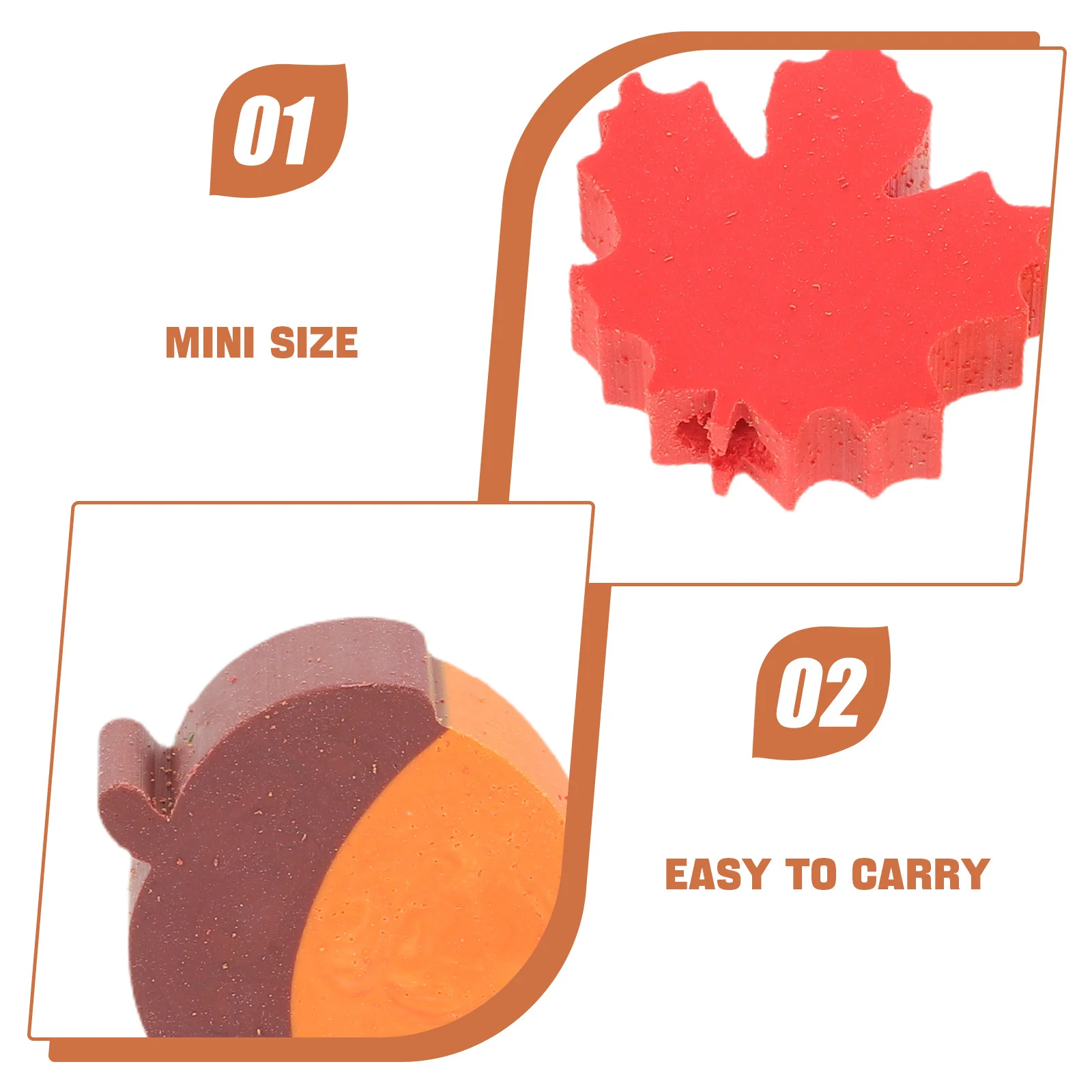 50pcs Mini Eraser Set Autumn Themed Maple Leaf Pumpkin Acorn Fall Pencil Erasers For Kids School Classroom Rewards Homework