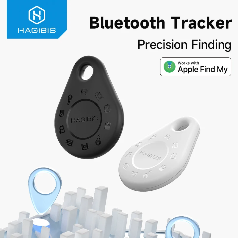 Hagibis Bluetooth Tracker Keys Finder for Apple Find My Item Locator GPS Tracker for iPhone Keys Wallet Suitcase Luggage Bags