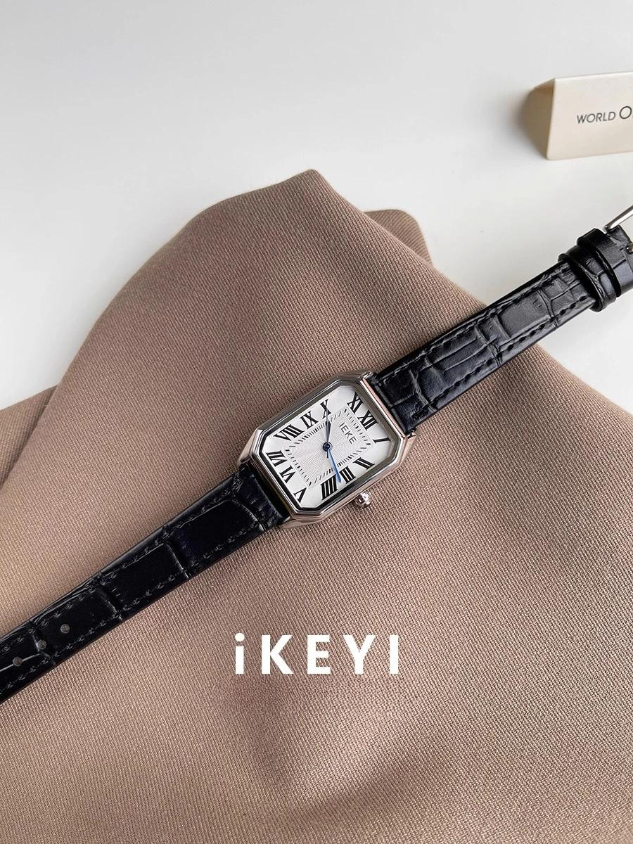 Luxury ladies quartz watch leather small square watch versatile temperament ladies luxury female retro style belt watch female