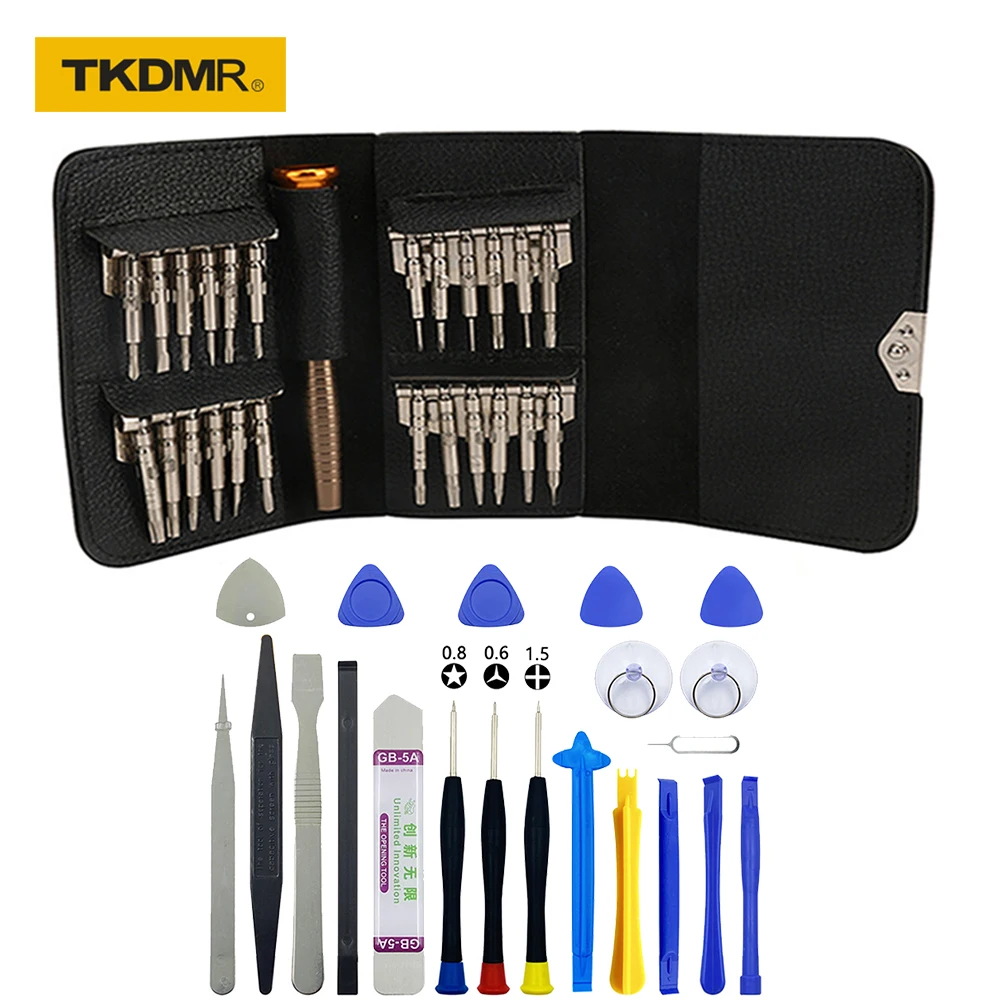 Screwdriver Set 25 in 1 Torx Screwdrivers Leather Case Opening Repair Tools Set For iPhone Cellphone Watch Tablets PC Hand Tools