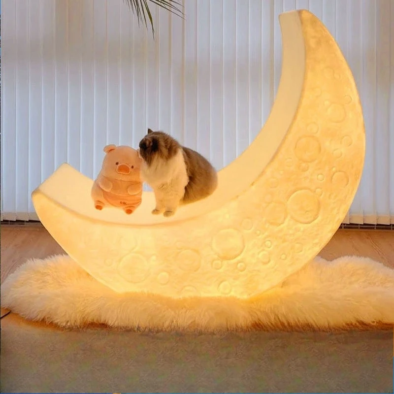 Moon Floor Lamp Outdoor Solar Moon Garden Landscape Light Villa Garden Ambient Light Waterproof Lawn Crescent Moon