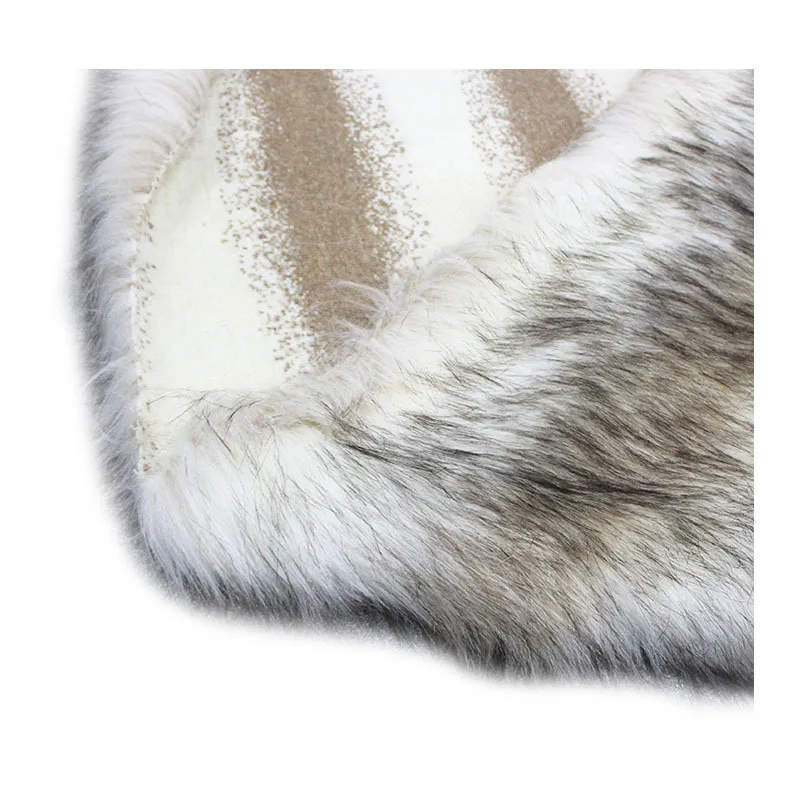 160*100cm coffee jacquard stripe faux plush fur fabric for patchwork coat pillow case vest Fur collar long plush fur tissu telas